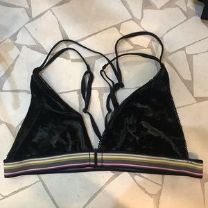 PINK Black Velvet Bralette